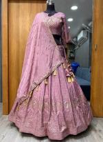 Silk Pink Wedding Wear Embroidery Work Lehenga Choli